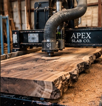 Milling and flattening a live edge slab